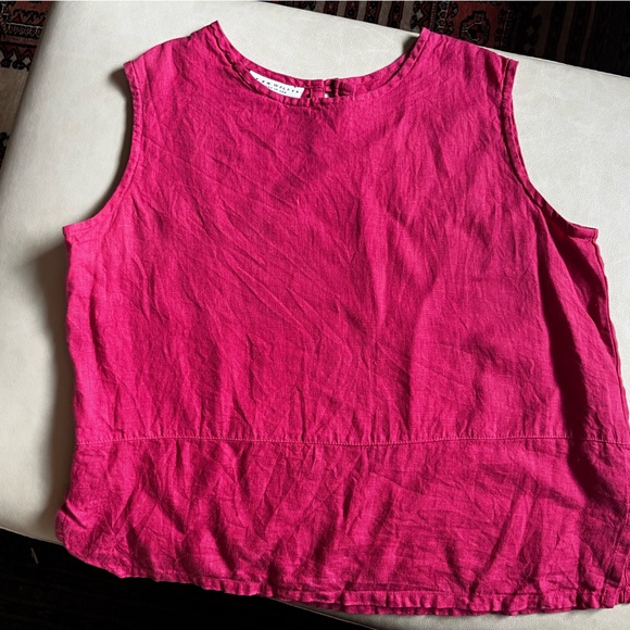 bryn Walker Tops - Bryn Walker Fuchsia Linen Blouse